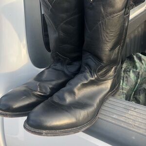 Men’s Black Leather Justin Roper Boots